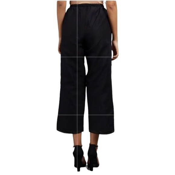 SKÖDIA Wide Leg Crop High Rise Satin Utility Pant Brand worn by Rhianna - Picture 10 of 10